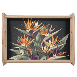 Dramatic Bird of Paradise Tropical Bouquet Serving Tray