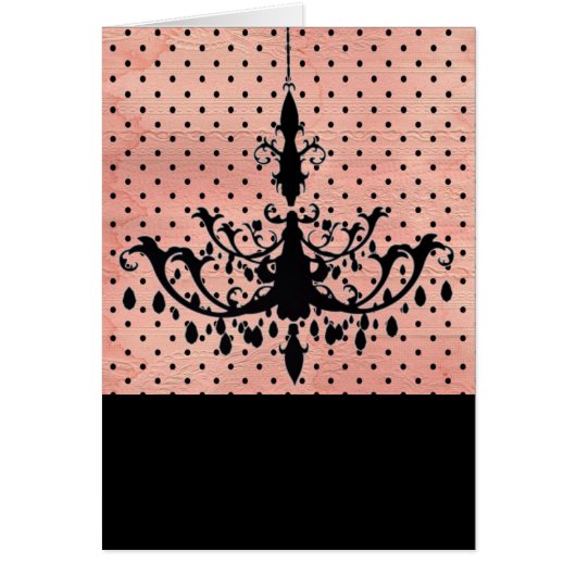Dramatic Black Chandelier Card or Party Invites (Front)