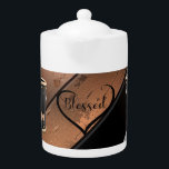 Dramatic Black & Copper Tool Mug Porcelain Teapot<br><div class="desc">Dramatic Black & Copper Tool Mug Porcelain Teapot</div>