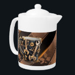 Dramatic Black & Copper Tool Mug Porcelain Teapot<br><div class="desc">Dramatic Black and Copper Tool Mug Porcelain Teapot</div>