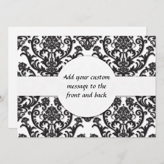 Dramatic Black Damask Pattern (Front/Back)