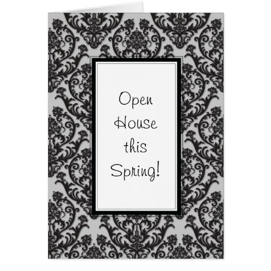 Dramatic Black Damask Pattern Cards (Front)