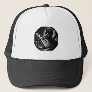 Dramatic Black Horse vs. King – Bold Chess Artwork Trucker Hat