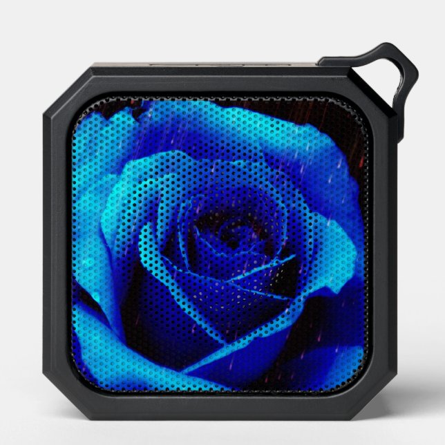 Dramatic Blue Rose Bluetooth Speaker (Front)