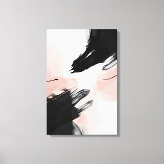 Dramatic Blush and Black Abstract Poster Print