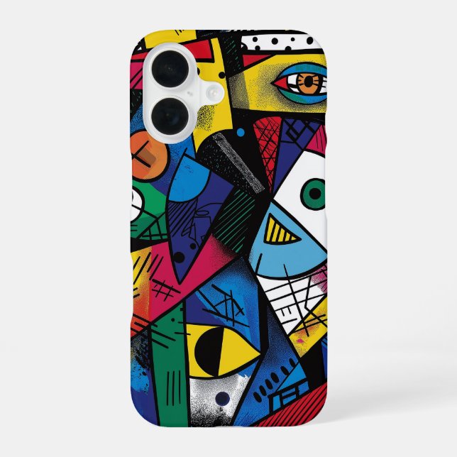 Dramatic Bold Colors Modern Fun Abstract Design Iphone Case (Back)