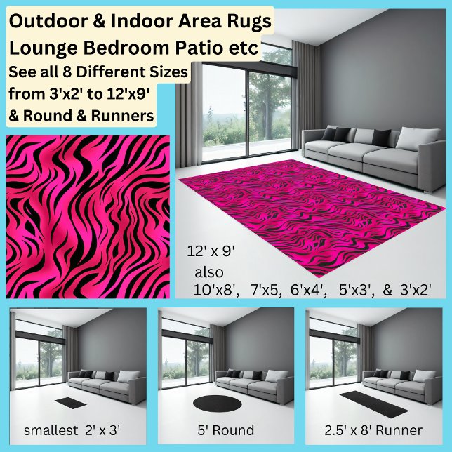 Dramatic Bright Pink & Black Animal Print  Area  Rug (Creator Uploaded)