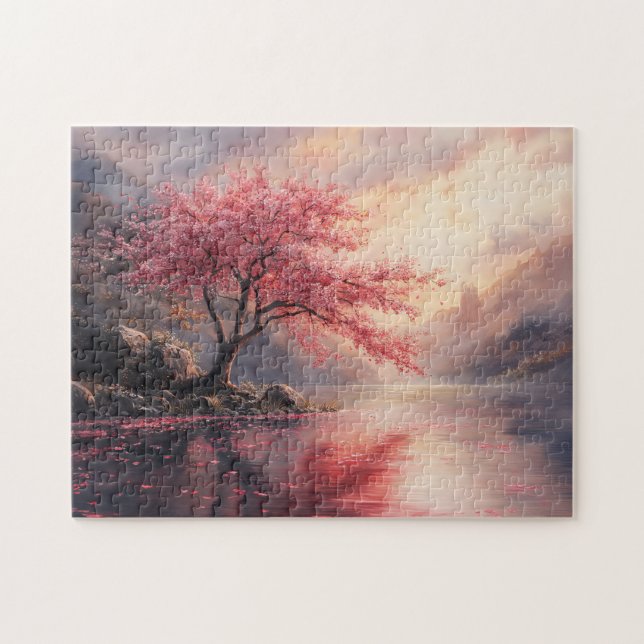 Dramatic Cherry Blossom Tree Art Jigsaw Puzzle (Horizontal)