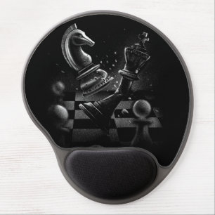 Dramatic Chess Battle – Knight vs. Horse Gel Mouse Pad