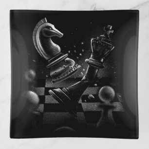 Dramatic Chess Battle Trinket Tray
