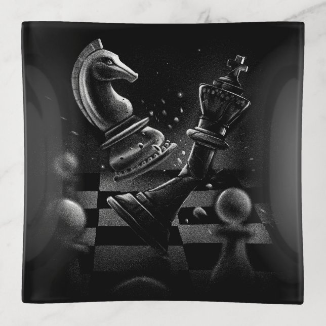 Dramatic Chess Battle Trinket Tray (Front)