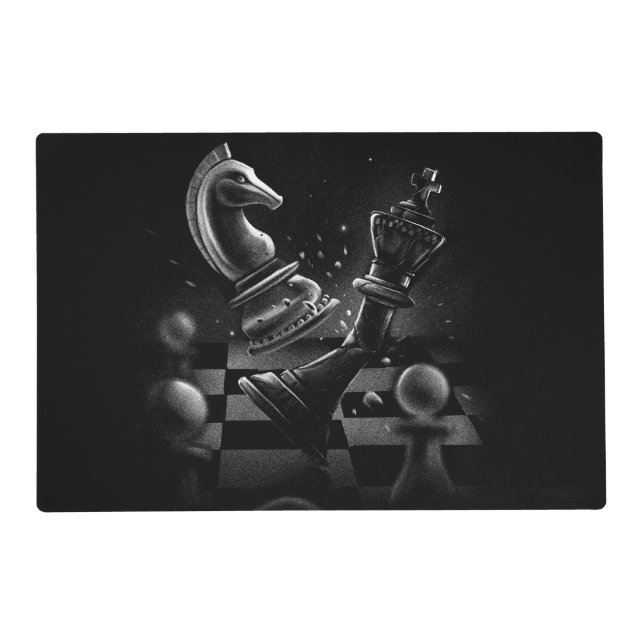 Dramatic Chess Monochrom Placemat (Front)