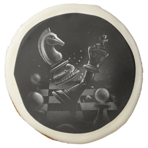 Dramatic Chess Monochrom Sugar Cookie