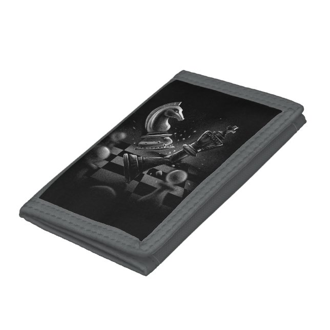 Dramatic Chess Monochrom Trifold Wallet (Bottom)