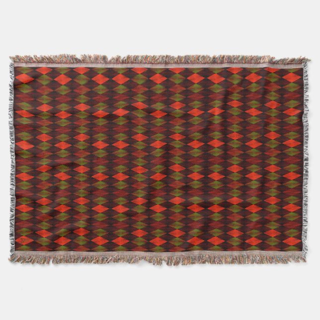 Dramatic Christmas Argyle Throw Blanket (Front)