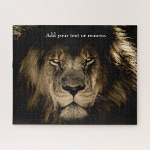 Dramatic close up photo of a male African lion, Jigsaw Puzzle