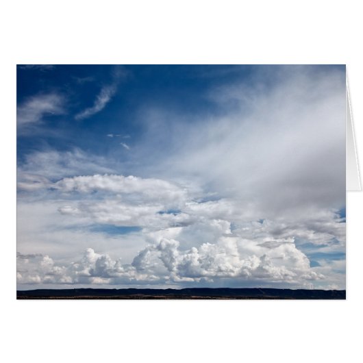 Dramatic clouds in sky over mesa in Abo, NM Cards (Front Horizontal)