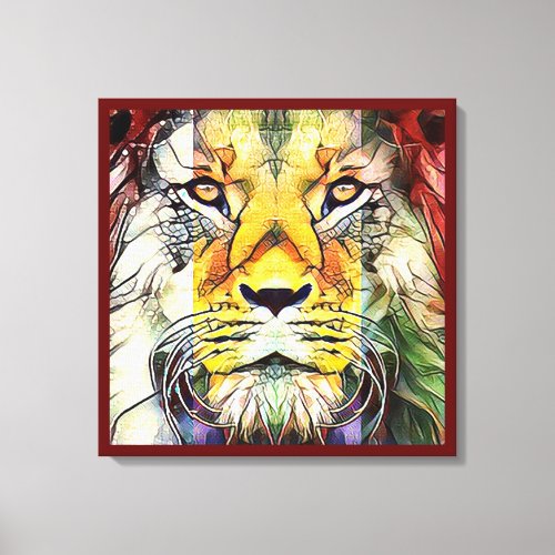 Dramatic Colorful Lion Creative Wildlife Pop Art Canvas Print