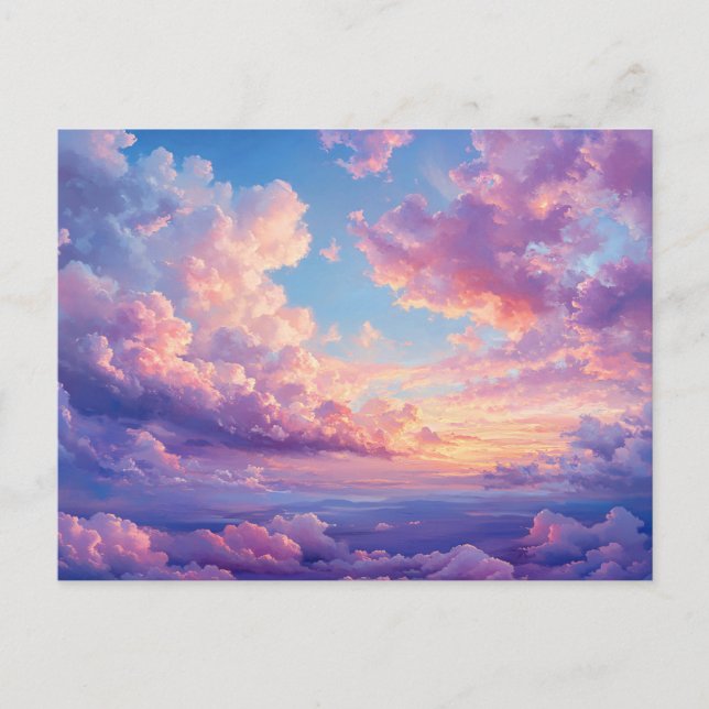 Dramatic Colorful Pastel Clouds Sky Postcard (Front)