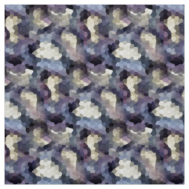 Dramatic Contemporary Mosaic Pattern  Dark Colors Fabric (Swatch)
