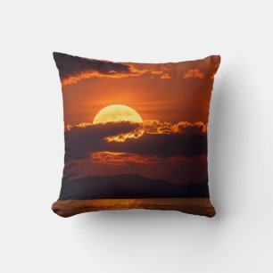 Dramatic Crimson Sunset Fine Art Throw Pillow
