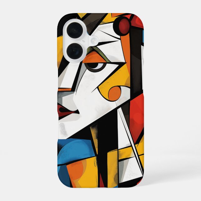 Dramatic Cubist Abstract Art Design Iphone Case (Back)