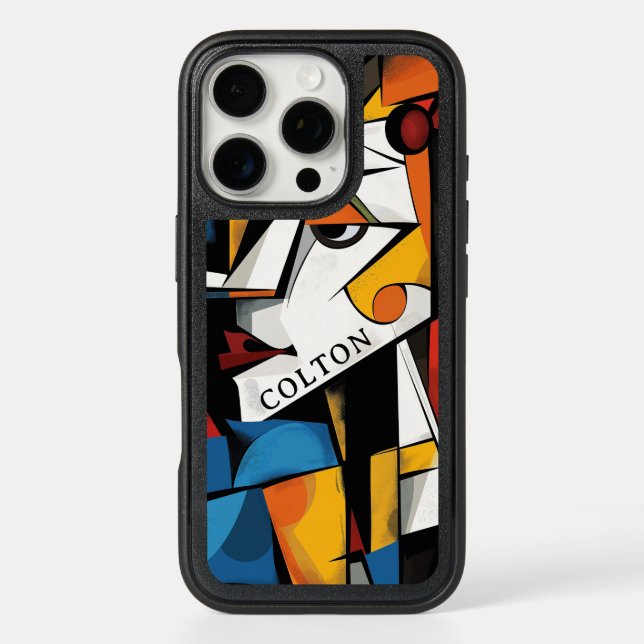 Dramatic Cubist Abstract Art Design Otterbox iPhone Case (Back)
