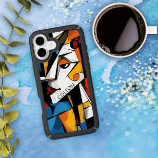 Dramatic Cubist Abstract Art Design iPhone 16 Plus Case