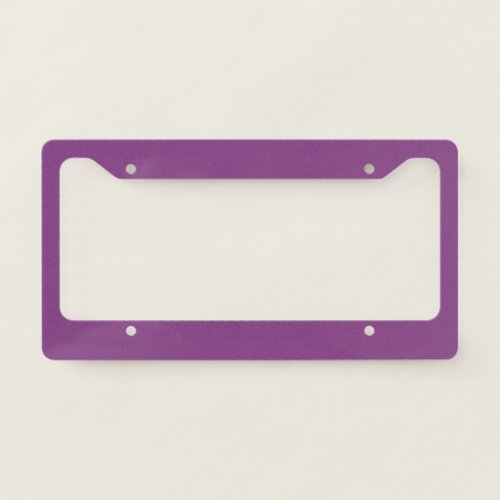 Dramatic Dahlia Purple Bold Violet Solid Color License Plate Frame