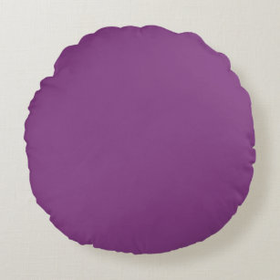 Dramatic Dahlia Purple, Bold Violet Solid Color Round Pillow