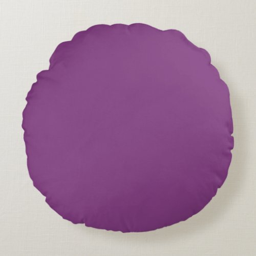 Dramatic Dahlia Purple Bold Violet Solid Color Round Pillow