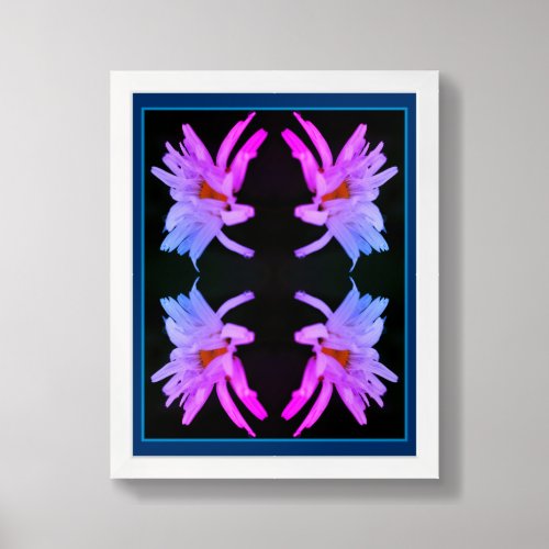Dramatic Daisy Flower Abstract Tinted Framed Art