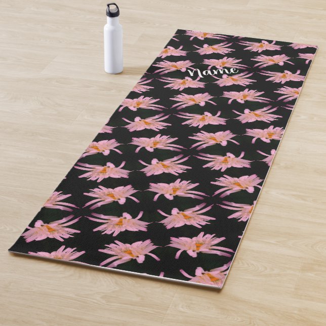 Dramatic Daisy Flower Pattern Personalized  Yoga Mat (In Situ)