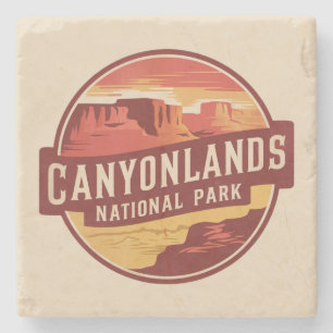 Dramatic Desert of Canyonlands National Park Stone Coaster