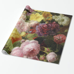 Dramatic Dutch Mixed Flowers Fine Art Wrapping Paper