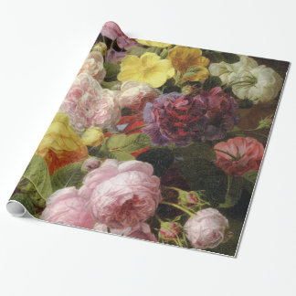 Dramatic Dutch Mixed Flowers Fine Art Wrapping Paper