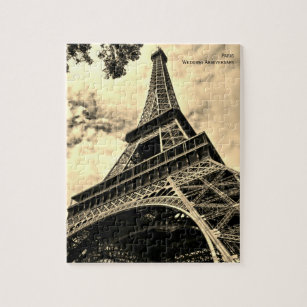 Dramatic Eiffel Tower View Paris Vacation Keepsake Jigsaw Puzzle