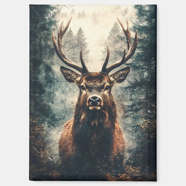 Dramatic Elk in the Woods Magnet (Front)