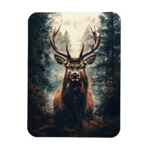 Dramatic Elk in the Woods Magnet