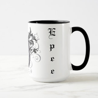 Dramatic Epee Fencing Crest White Mug