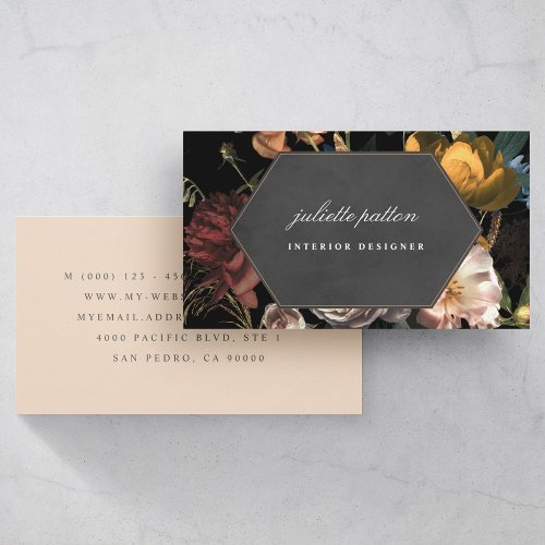 Dramatic Floral Dutch Painting Geomtetric Business Card