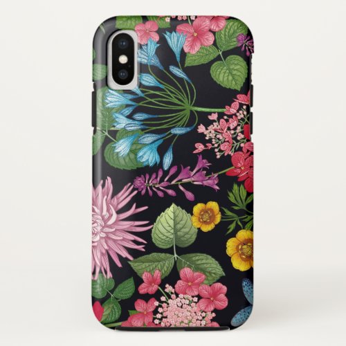 Dramatic Floral on Black Tissue Paper iPhone X Case