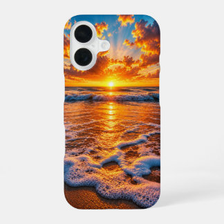 Dramatic Golden Ocean Sunset Cinematic Seascape iPhone 16 Case