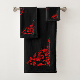 Dramatic Goth Personalized  Bath Towel Set