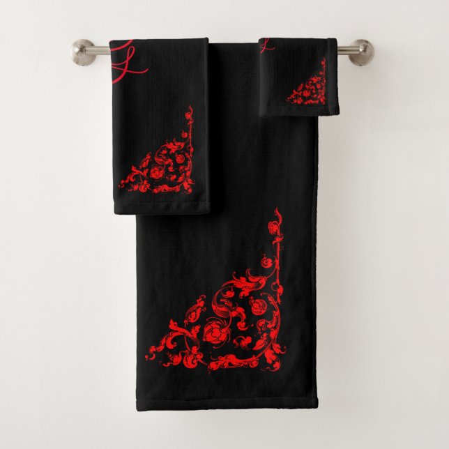 Dramatic Goth Personalized  Bath Towel Set (Insitu)