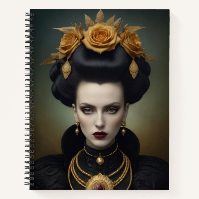 Dramatic Goth Womanj Notebook (Front)