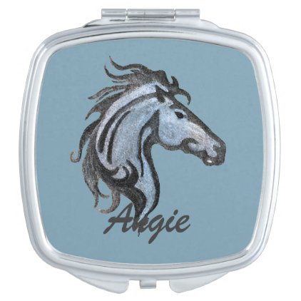 Dramatic Horse Compact Mirror