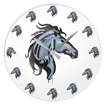 Dramatic Horse Round (large) Wall Clock