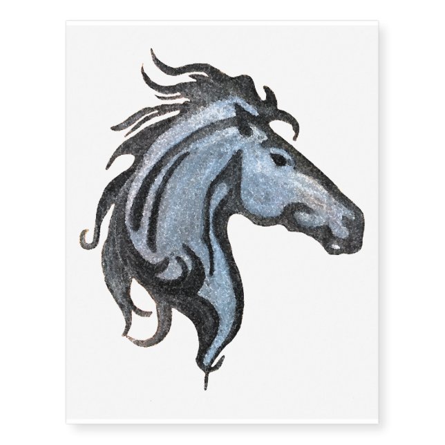Dramatic Horse Temporary Tattoos (Front)