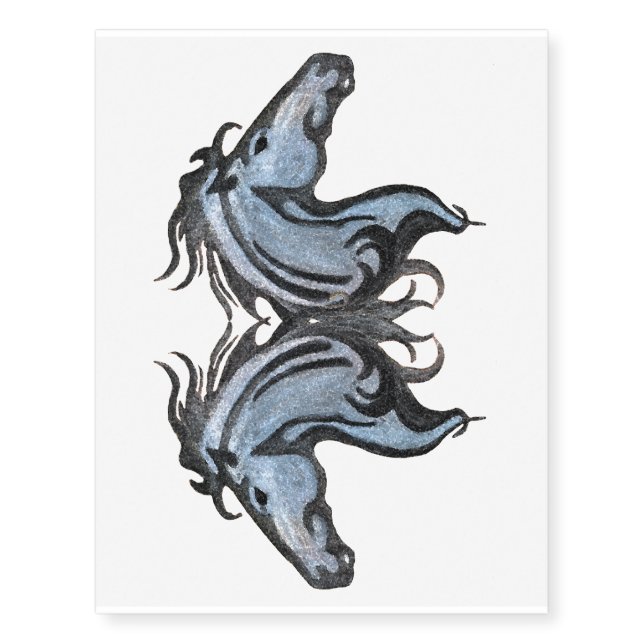 Dramatic Horses Temporary Tattoos (Front)